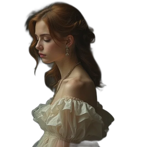 dress, face, jewelry, crown transparent PNG cut-out