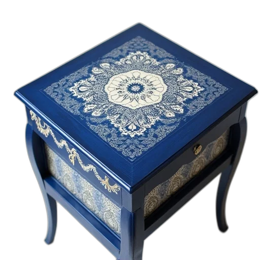 furniture, blue, side, table transparent PNG cut-out