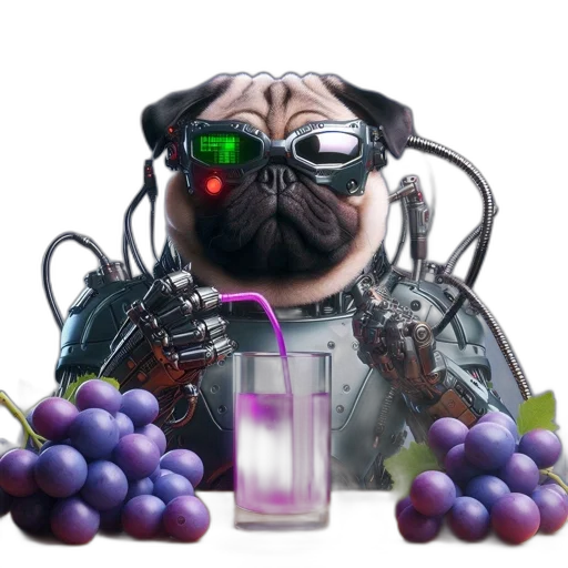 robot, animal, cyberpunk, 3d render transparent PNG cut-out
