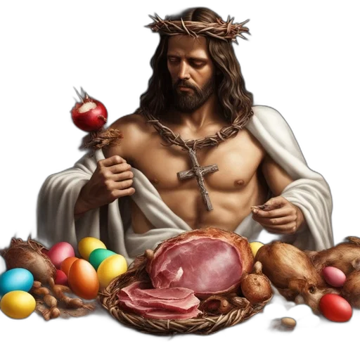 food, photorealistic, man, long transparent PNG cut-out