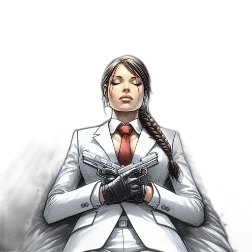 staff, jacket, face, weapon transparent PNG cut-out