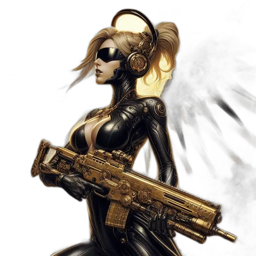 weapon, robot, cyberpunk, concept art transparent PNG cut-out