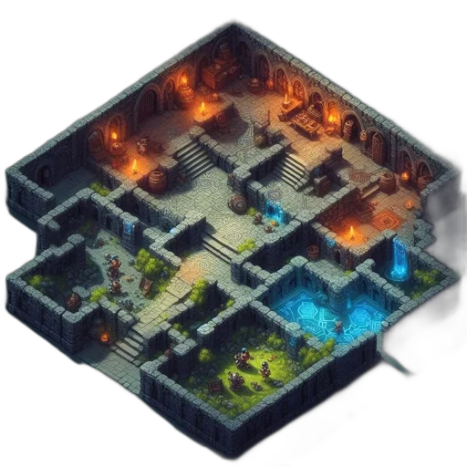 building, pixel art, concept art, 3d render transparent PNG cut-out