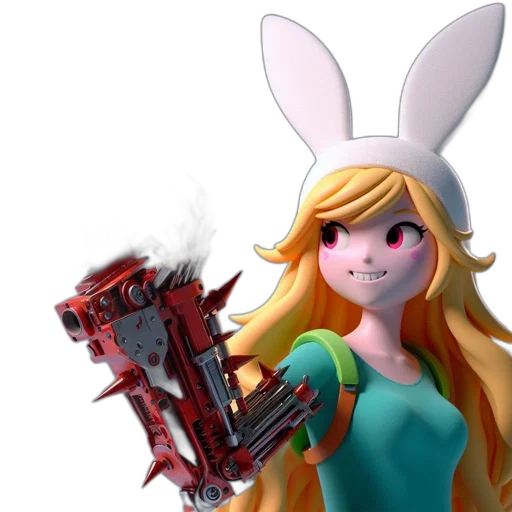 weapon, staff, robot, 3d render transparent PNG cut-out