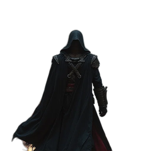 jacket, staff, sword, mask transparent PNG cut-out