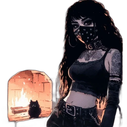 mask, comic book art, concept art, fantasy art transparent PNG cut-out