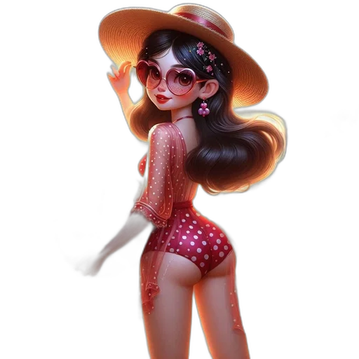 hat, dress, concept art, 3d render transparent PNG cut-out
