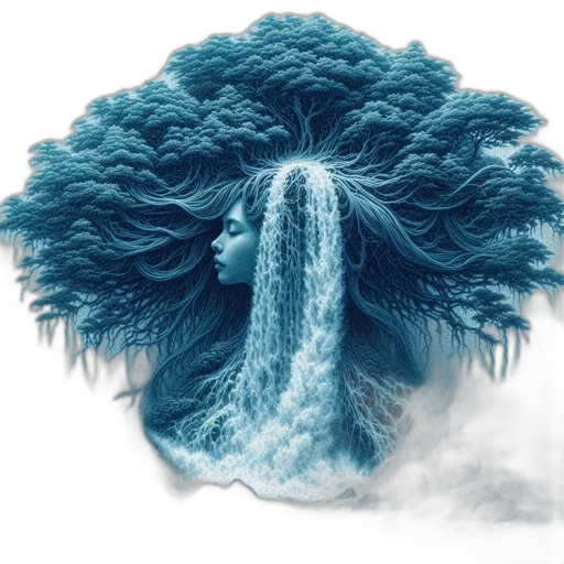 hair, tree, creature, dress transparent PNG cut-out