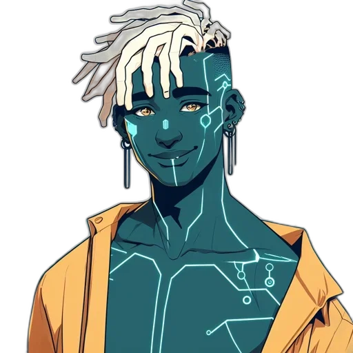 jacket, staff, creature, face transparent PNG cut-out