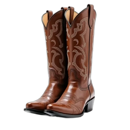 shoes, pair, brown, cowboy transparent PNG cut-out
