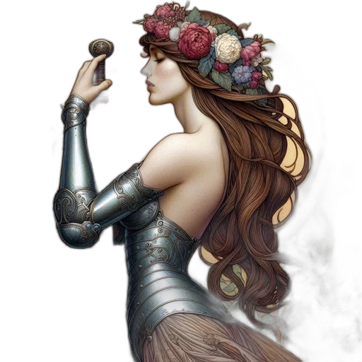 dress, crown, jewelry, fantasy art transparent PNG cut-out
