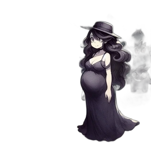 dress, hat, crown, staff transparent PNG cut-out