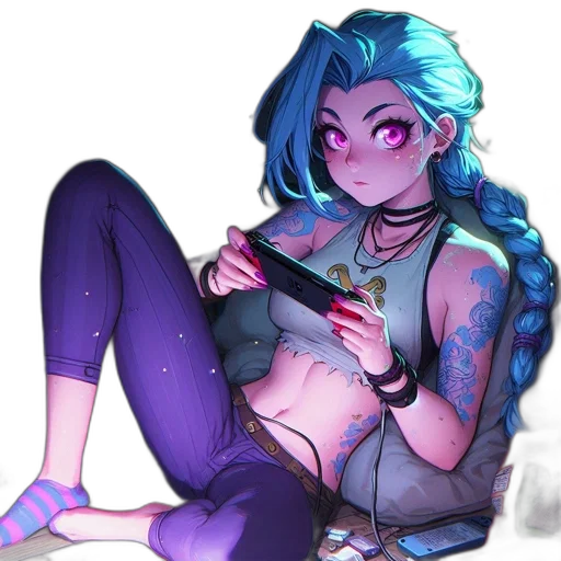 staff, cyberpunk, vaporwave, fantasy art transparent PNG cut-out