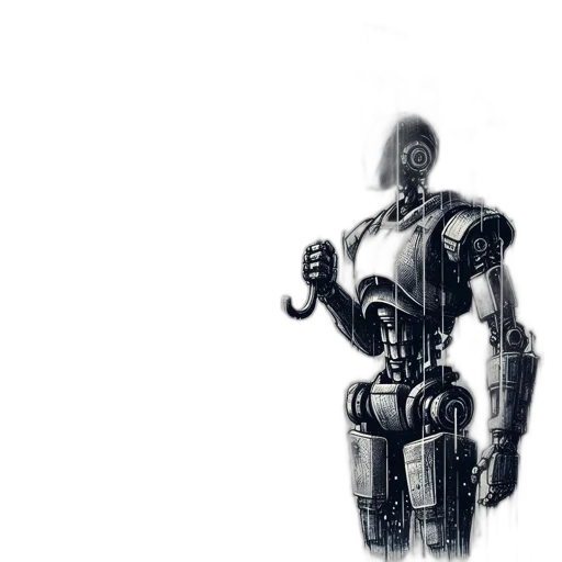 robot, weapon, sword, staff transparent PNG cut-out