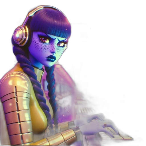 robot, staff, face, creature transparent PNG cut-out