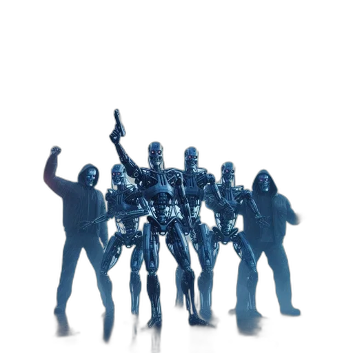 robot, staff, jacket, weapon transparent PNG cut-out