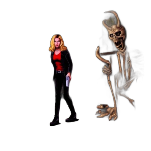 creature, staff, concept art, 3d render transparent PNG cut-out