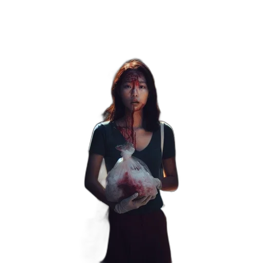 dress, staff, creature, face transparent PNG cut-out