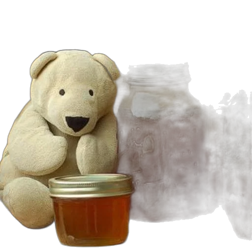stuffed, bear, sits, next transparent PNG cut-out