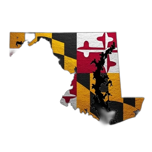maryland, flag, map, dark transparent PNG cut-out