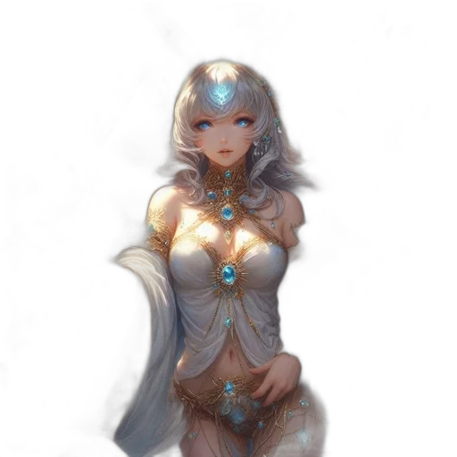 dress, jewelry, staff, robot transparent PNG cut-out