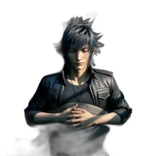 jacket, dragon, weapon, face transparent PNG cut-out
