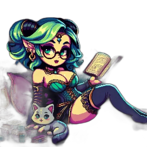 staff, cyberpunk, fantasy art, pixel art transparent PNG cut-out