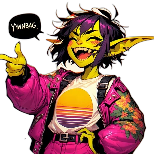jacket, mask, creature, staff transparent PNG cut-out