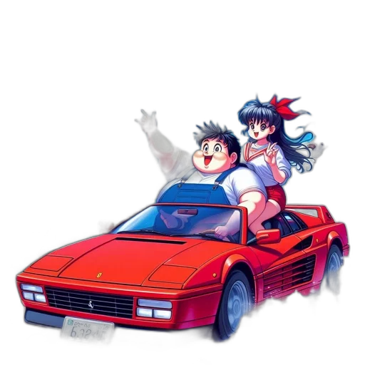 car, anime, concept art, pixel art transparent PNG cut-out