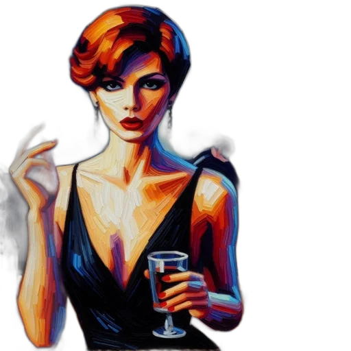 dress, photorealistic, oil painting, pixel art transparent PNG cut-out