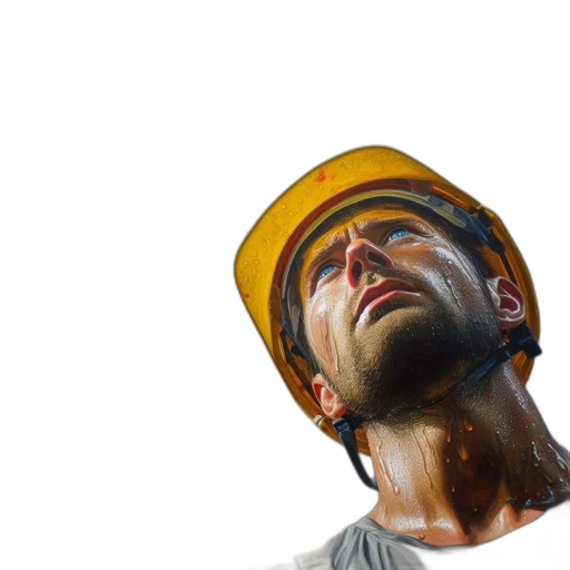 face, hat, robot, photorealistic transparent PNG cut-out