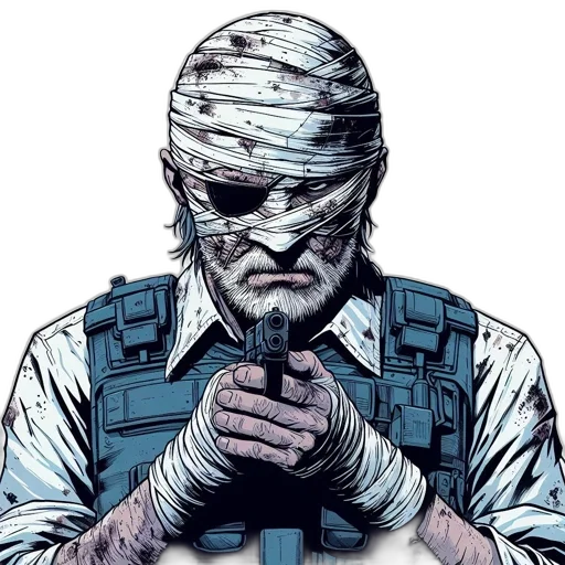 mask, face, comic book art, cyberpunk transparent PNG cut-out