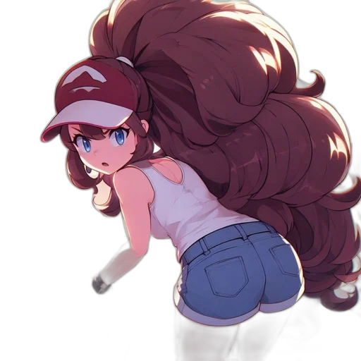 hair, hat, creature, staff transparent PNG cut-out