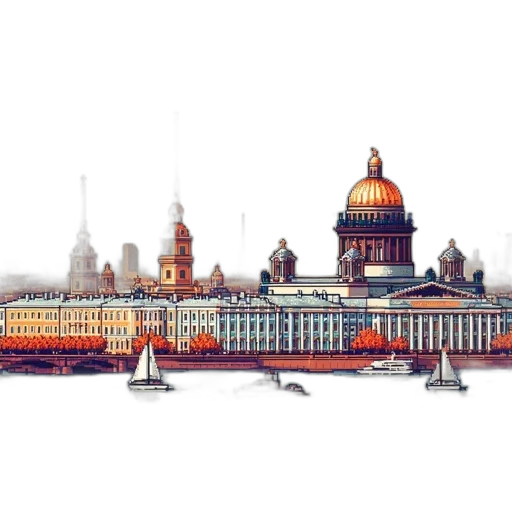 building, concept art, pixel art, photorealistic transparent PNG cut-out