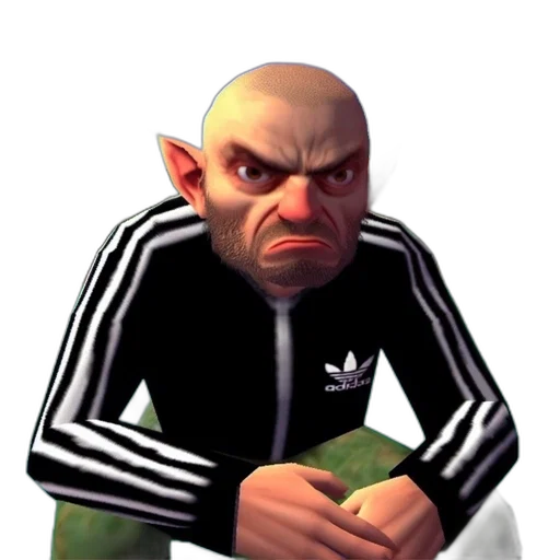 jacket, face, creature, staff transparent PNG cut-out