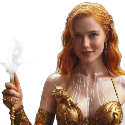 fantasy art, concept art, fire, golden transparent PNG cut-out