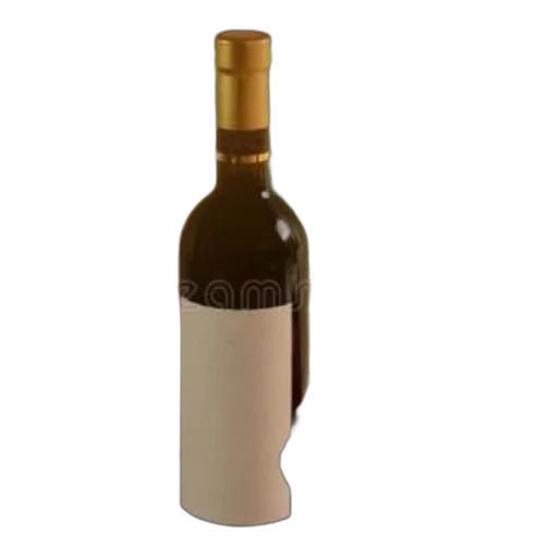 bottle, 3d render, earth tones, wine transparent PNG cut-out