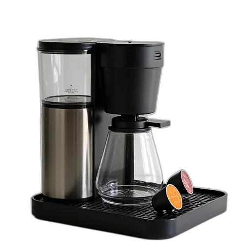 modern, coffee, maker, stainless transparent PNG cut-out