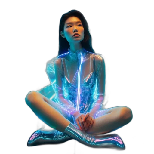 robot, jewelry, cyberpunk, vaporwave transparent PNG cut-out