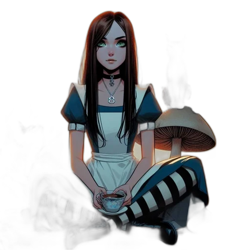 dress, creature, staff, concept art transparent PNG cut-out