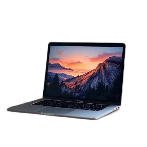 staff, macbook, laptop, shown transparent PNG cut-out