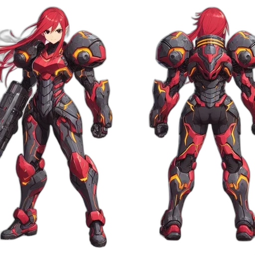 concept art, 3d render, anime, red transparent PNG cut-out