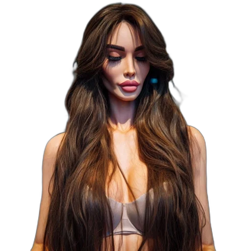 hair, dress, photorealistic, fantasy art transparent PNG cut-out