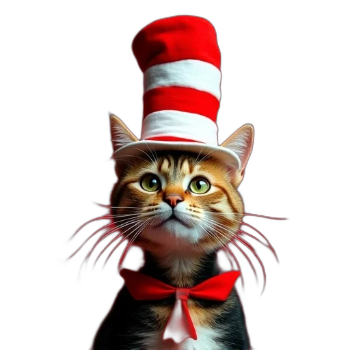 hat, staff, animal, photorealistic transparent PNG cut-out