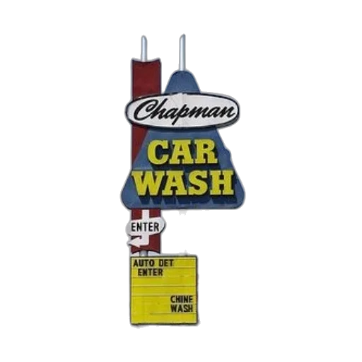 chapman, car, wash, sign transparent PNG cut-out