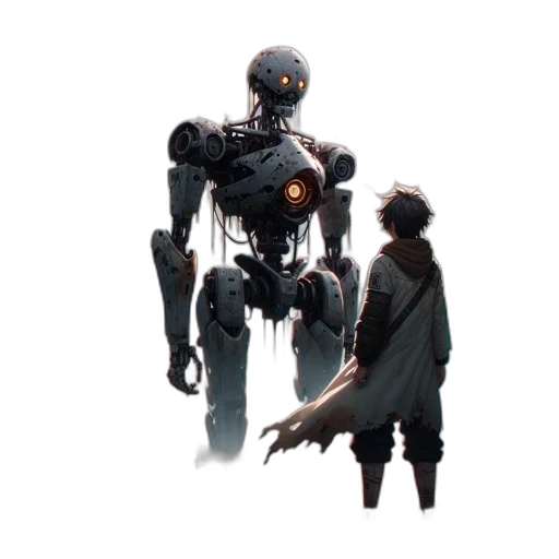 robot, creature, weapon, jacket transparent PNG cut-out