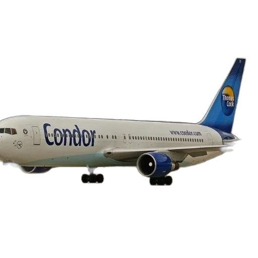 condor, airplane, runway, airport transparent PNG cut-out
