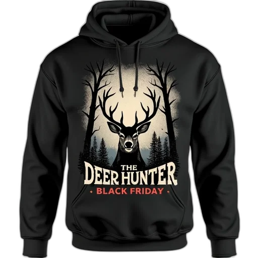 black, hoodie, detailed, graphic transparent PNG cut-out