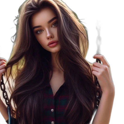 hair, dress, face, jewelry transparent PNG cut-out