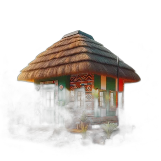building, umbrella, hat, staff transparent PNG cut-out